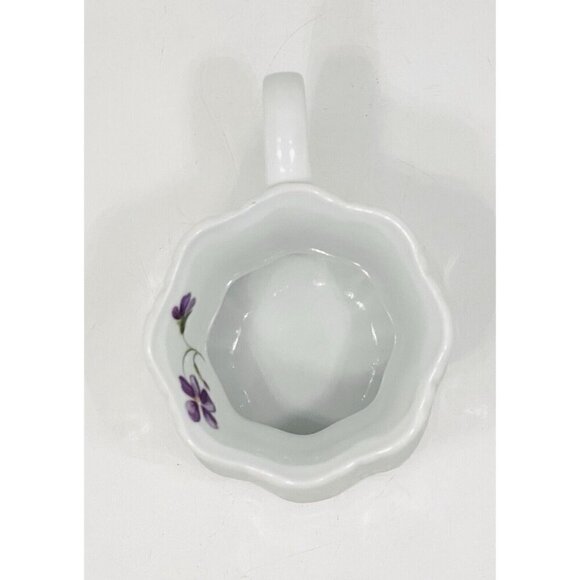 Violet Flower Mug Cup Mug Purple Tall February Teacup Cottagecore Garden - Picture 7 of 8